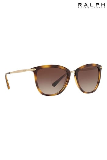 Ralph by Ralph Lauren Tortoiseshell Effect Gold Arm Sunglasses (333836) | £115