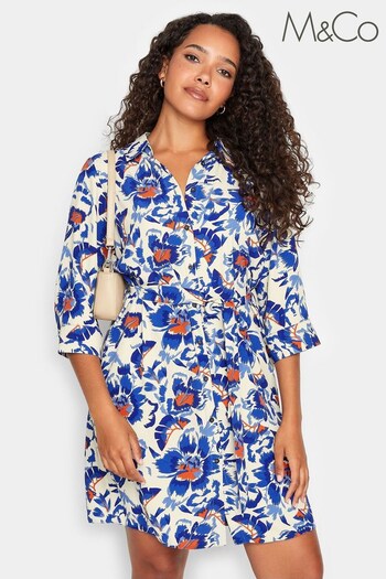 M&Co Blue Tie Detail Tunic Dress (334137) | £27