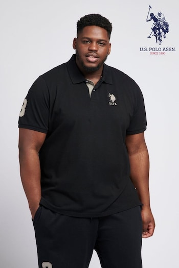 U.S. Tape Polo Assn. Mens Big & Tall Player 3 Logo Pique Tape Polo Shirt (334230) | £45