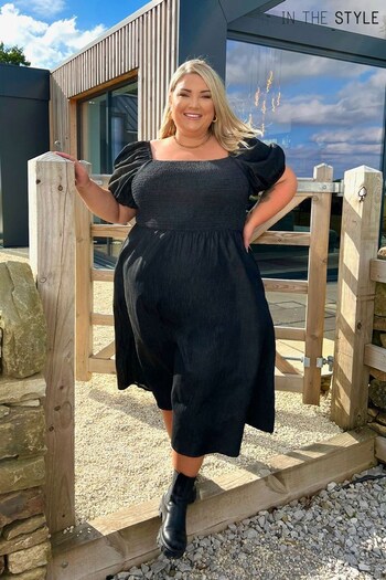 In The Style Black Jess Millichamp Shirred Balloon Sleeve Maxi Dress (334236) | £45