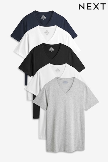 Mixed V-Neck T-Shirts 5 Pack (334333) | £40