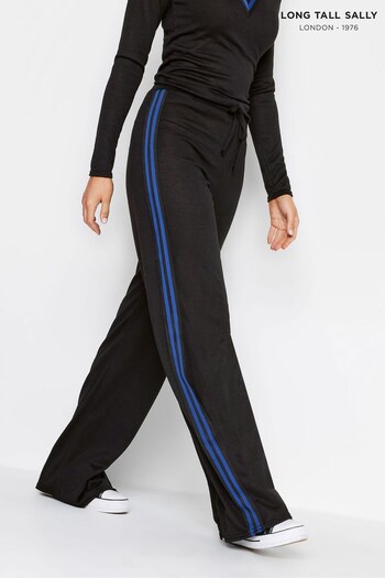 Long Tall Sally Black Wide Leg Stripe Knitted Trousers (334464) | £33