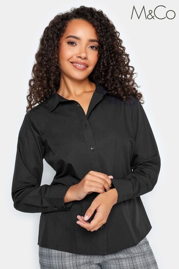 M&Co Black Fitted Poplin Shirt (334561) | £27