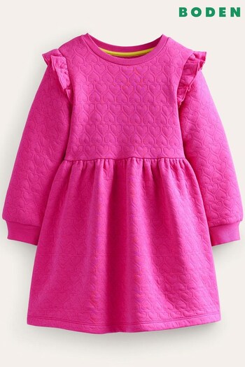 Boden Pink Heart Jacquard Sweat Dress (334565) | £29 - £34