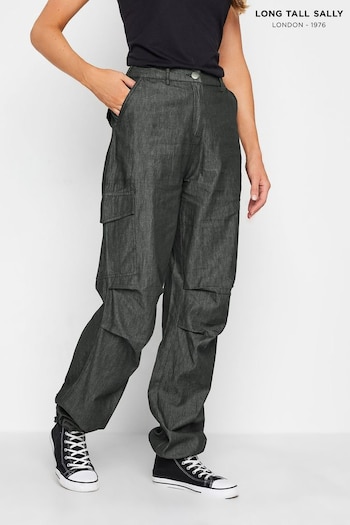Long Tall Sally Black Parachute Trousers (334577) | £38