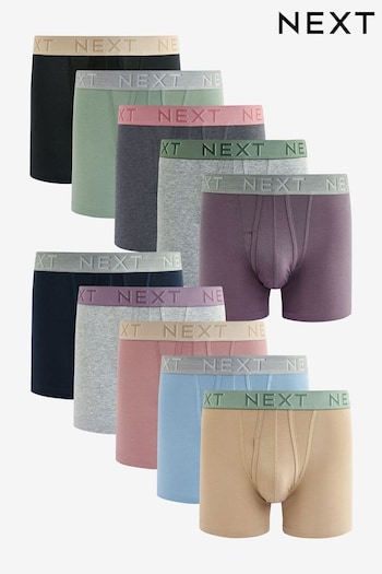 Blue/Grey/Pink 10 pack A-Front Boxers (334736) | £48