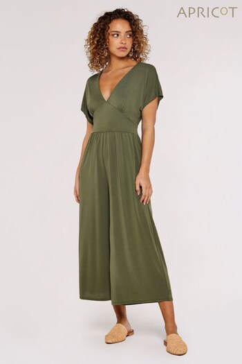 Apricot Green V-Neck Short Sleeve Jumpsuit (334772) | £35