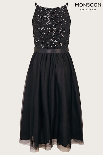 Monsoon Black Deco Sequin Truth Prom Dress (335021) | £48 - £50