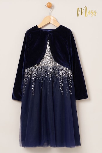 Miss Blue Dress and Cardigan 2-Piece Set (335104) | £44