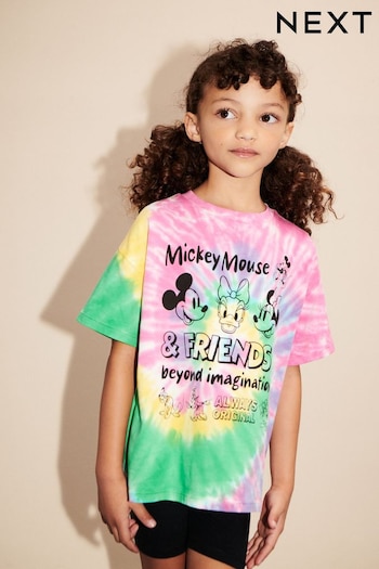 Rainbow Tie Dye Oversized Sequin Minnie Mouse License T-Shirt (3-16yrs) (335240) | £14 - £19