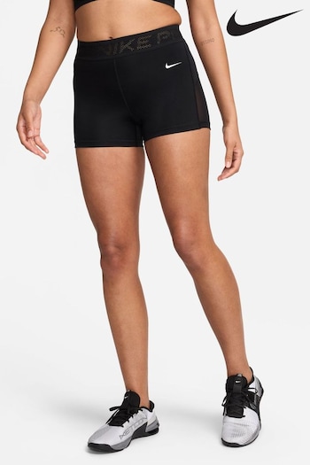 Nike Black Dri-FIT Pro Mid Rise 3 Mesh Shorts Mickey (335248) | £33