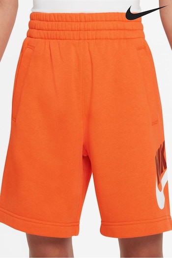 Nike Orange Club Fleece French Terry Shorts (335415) | £33
