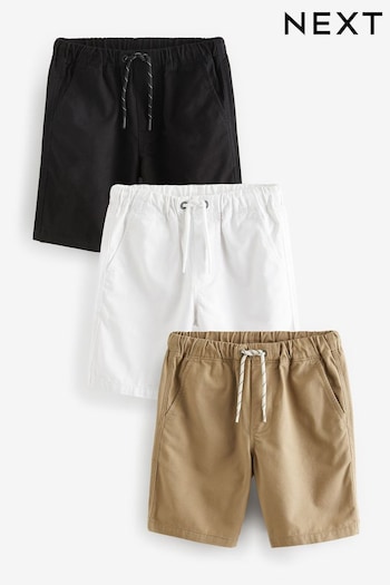 Black/White/Tan Pull-On cement Shorts 3 Pack (3-16yrs) (335443) | £18 - £33