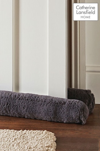 Catherine Lansfield Grey Faux Fur Soft and Cosy Draught Excluder Cushions (335457) | £17