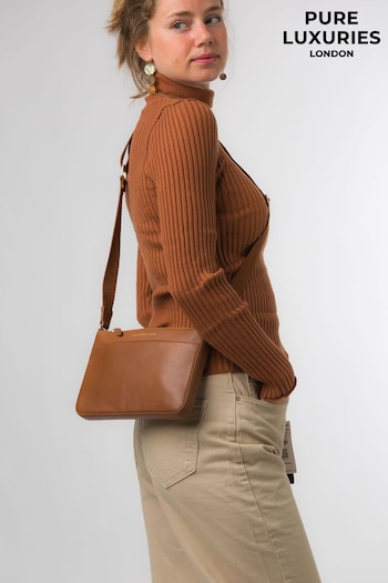 Pure Luxuries London Raye Nappa Leather Cross-Body Bag (335495) | £59