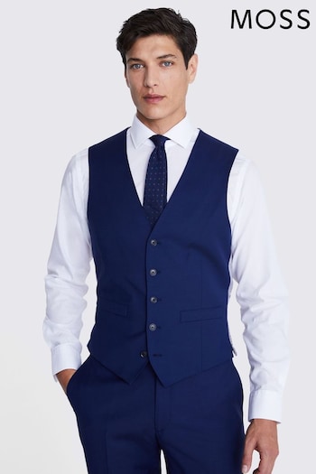 MOSS Tailored Fit Navy Twill Suit Waistcoat (335554) | £80