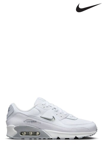 Nike White Air Max 90 Trainers (335737) | £145