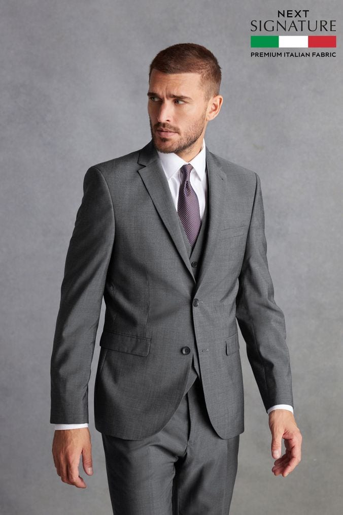 Men s Grey Slim Suits Next Official Site
