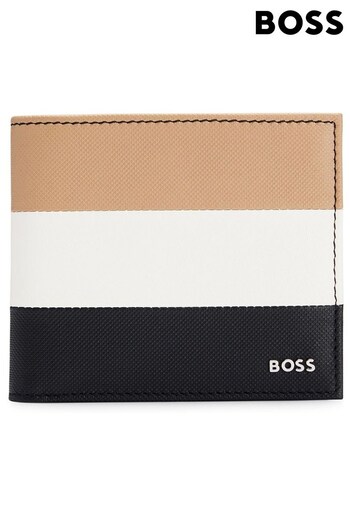 BOSS Black Signature-Stripe Black Card Holder And Wallet Gift Set (336057) | £119