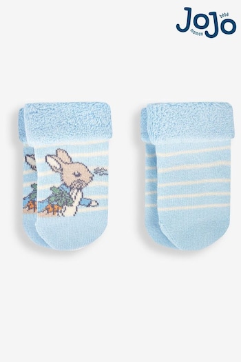 JoJo Maman Bébé Cream 2-Pack Peter Rabbit Baby Socks (336074) | £6.50