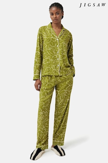 Jigsaw Green Floral Outline Pyjamas (336084) | £68
