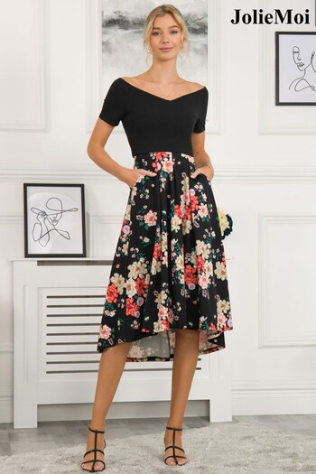 Jolie Moi Mabry Contrast 2in1 Black Dress (336126) | £75