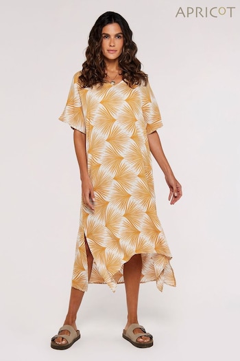 Apricot Yellow Printed Midi Kaftan Dress (336555) | £35