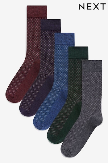 Dark Pindot 5 Pack Pattern Smart Socks (336711) | £14