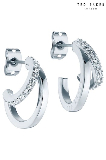 Ted Baker HELIAS: Silver Tone Crystal Multi Hoop Earrings For Women (336914) | £35