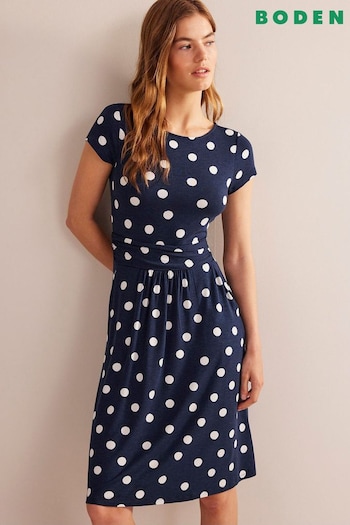 Boden Blue Amelie Jersey Spot Dress (336988) | £55