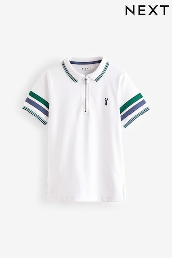 White/Green Colourblock Short Sleeve Camisa Polo Shirt (3-16yrs) (337045) | £10 - £15