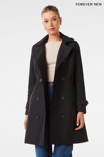 Forever New Navy Blue Rae Structured Hooded Trench Coat (337065) | £115