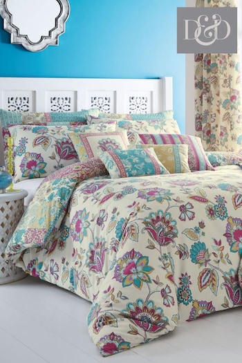 D&D Blue Marinelli Floral Duvet Cover And Pillowcase Set (337101) | £18 - £35