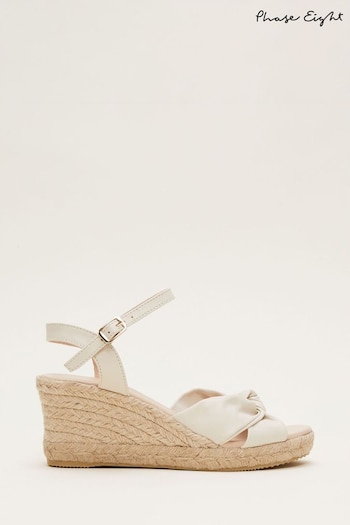 Phase Eight Cream Leather Knot Front Espadrille Shoes premium (337146) | £99