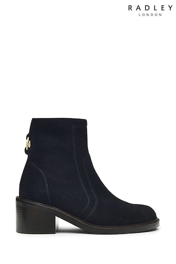 Radley London New Street Suede Jeans Black Boots Gold (337227) | £169