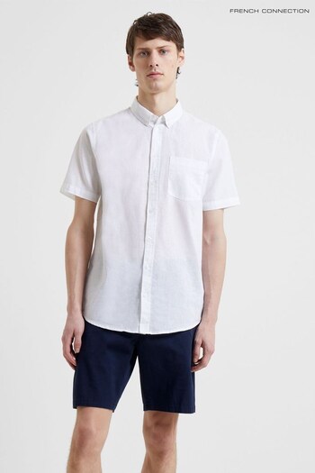 French Connection Linen Long Sleeve White Shirt (337374) | £35