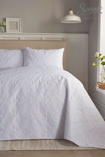 Serene White Butterfly Garden Bedspread (337952) | £40