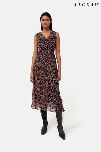 Jigsaw Purple Vintage Ditsy Sleeveless Dress (338202) | £185