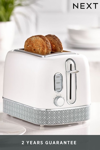 White Geometric 2 Slice Toaster (338269) | £35