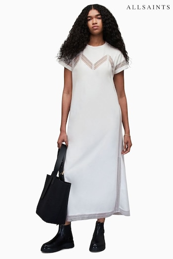 AllSaints White Anna Lace Maxi Dress (338749) | £139