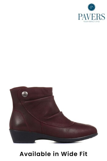 Pavers Ruched Leather Ankle Boots (338776) | £55