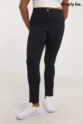 Simply Be Black Bengaline Pull On Trousers With Seam Front (338781) | £26