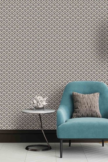 Woodchip & Magnolia Grey Betsy Fan Wallpaper (338933) | £85