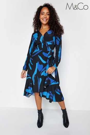 M&Co Blue Wrap Dress (339056) | £49