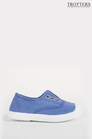 Trotters London Blue Cornflower Plum Canvas Shoes (339058) | £19