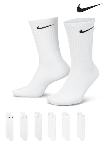 Nike White Everyday Cushioned 6 Pack Socks (339374) | £20