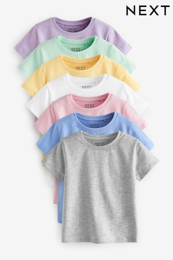 Multi Colour Short Sleeve T-Shirts ruffled 7 Pack (3mths-7yrs) (339380) | £17 - £25