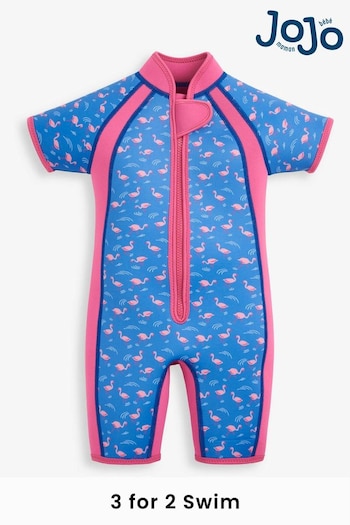 JoJo Maman Bébé Blue Kids' Flamingo Print Wetsuit (339400) | £28