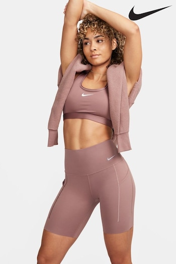 Nike Brown Universa Medium Support High Waisted 8 Cycling classic Shorts With Pockets (340207) | £60