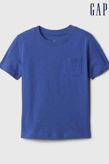 Gap Blue Pocket Crew Neck Short Sleeve T-Shirt (Newborn-5yrs) (340262) | £6